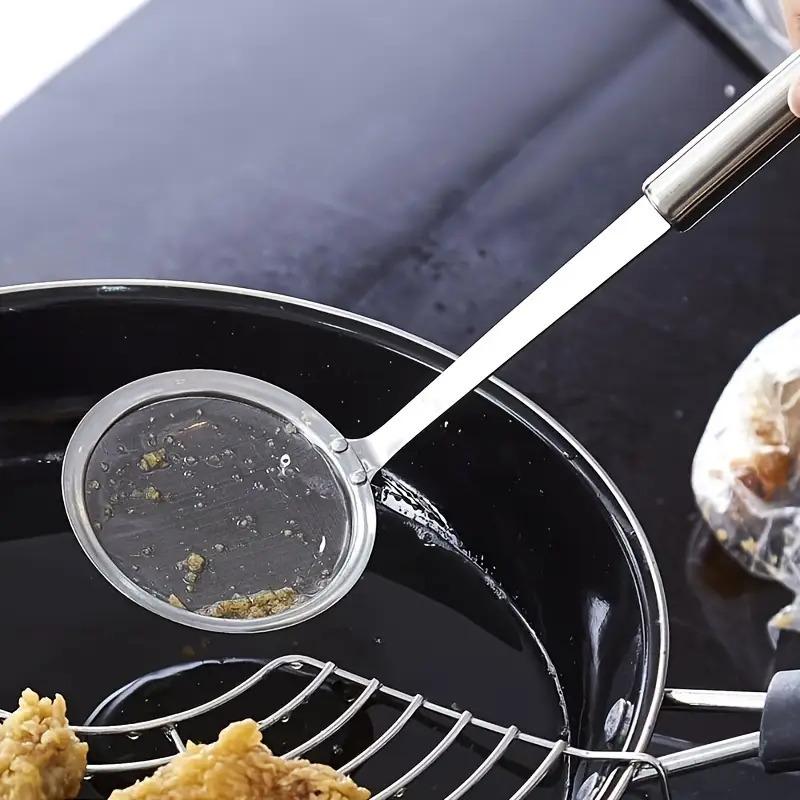 1pc Hot Pot Skimmer- Stainless Steel Fine Mesh Strainer Skimming Grease and Foam, Long Handle Wire Mesh Strainer, Kitchen