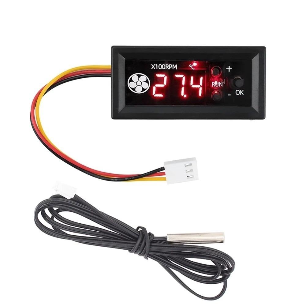 

DC12V 3A Цифровий контролер вентилятора PWM з дисплеєм, 4-контактний, регулятор температури, 4-провідний, вимкнення при низькій температурі