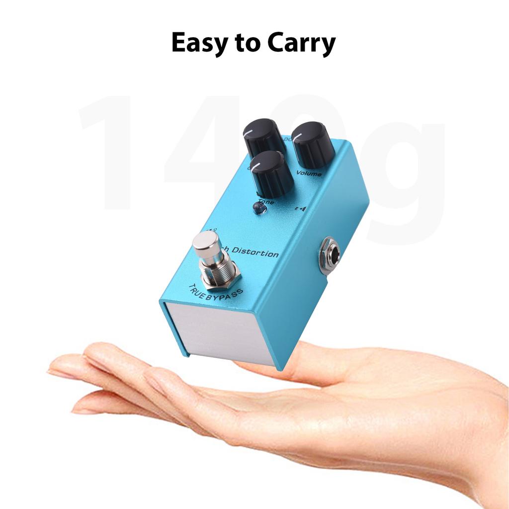 Gitarre Crunch Verzerrung Effektpedal Gain Lautstärke Ton Regler Knopf DC 9V 6,35mm Ein- und Ausgangsschnittstelle Elektrisch