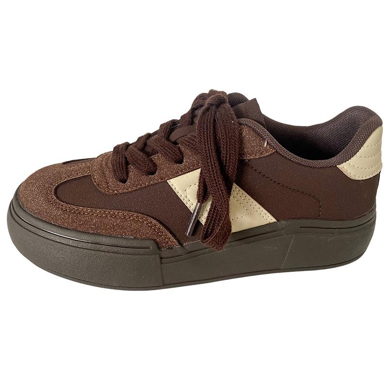 

B-9381 латексная стелька/ретро обувь Dexun женская обувь осень 2024 новая универсальная нишевая обувь для доски повседневная обувь 35 темно-коричневого