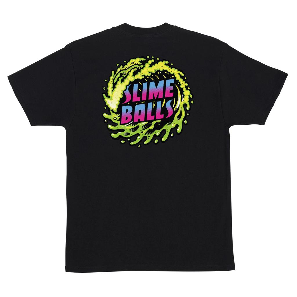 Santa Cruz SLIME BALLS SLIME WAVE Skateboardové tričko ČERNÉ