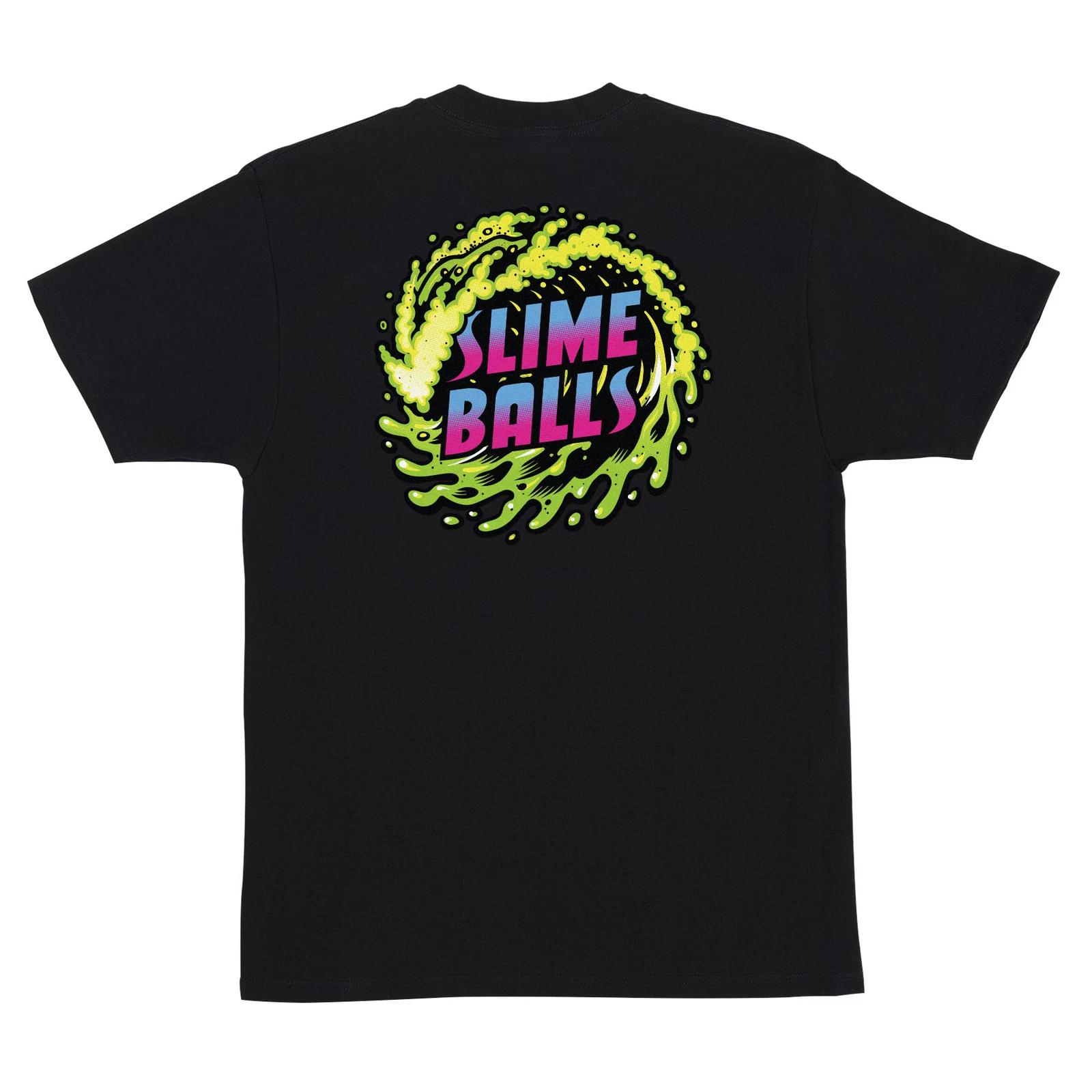 Santa Cruz SLIME BALLS SLIME WAVE Skateboard T Shirt BLACK L