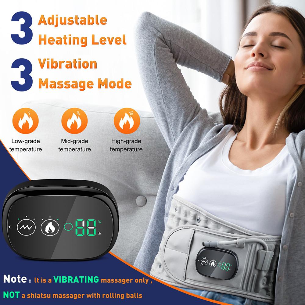 Massaggiatore Lombare Ricaricabile Decompressione Cintura di Supporto Lombare Riscaldamento Luce Rossa Vibrazione Massaggio Cintura Lombare Gonfiabile