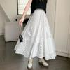 Solid Color Lace Elastic Waist Skirt Women Solid Lace Elastic Waist Skirt