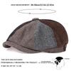 Men Herringbone Grid Newsboy Hat Autumn Winter Warm Diamond Check Retro Beret Hat Hip Hop Octagonal Caps