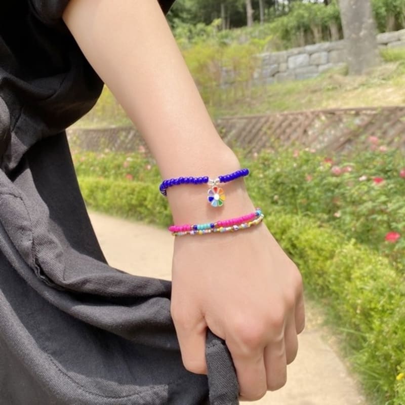 BONBEAU Rainbow daisy color beads Bracelet 7 colors