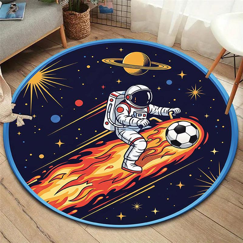 Ridingballsports Round Area Rug,Carpet Rug for Living Room Bedroom Sofa Playroom Decor,Non-slip Floor Mat