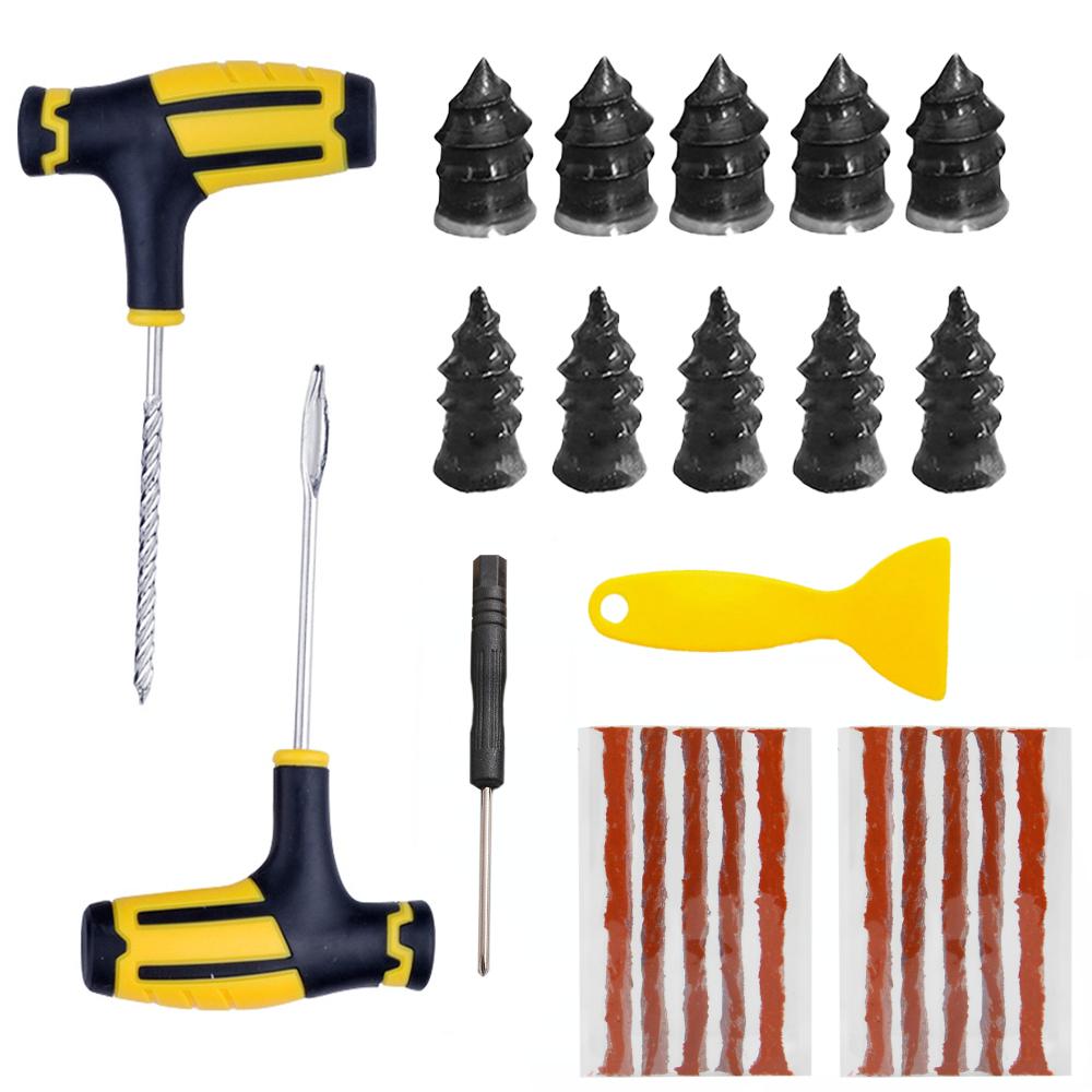 

PWS Набор инструментов для ремонта шин нового автомобиля Резиновый бескамерный набор для ремонта проколов шин Инструмент для ошиповки для шин велосипеда и мотоцикла Набор для ремонта