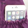 Solid Color Multi Pocket Zip Handbag Nylon Shoulder Storage Bag