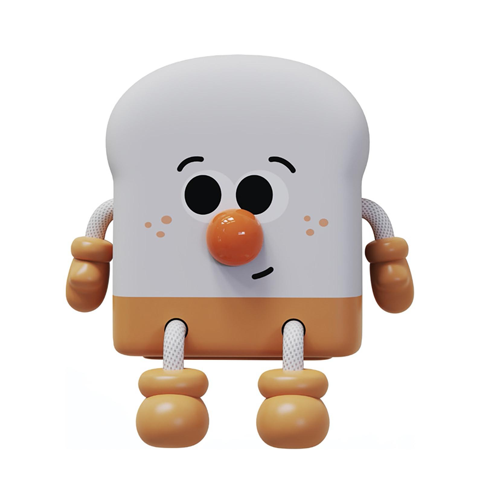 Creative Toast Bread Kid Night Light Mobile Phone Holder Cartoon Bedroom Bedside Lamp Lovely Sleeping Atmosphere Night Light White#0