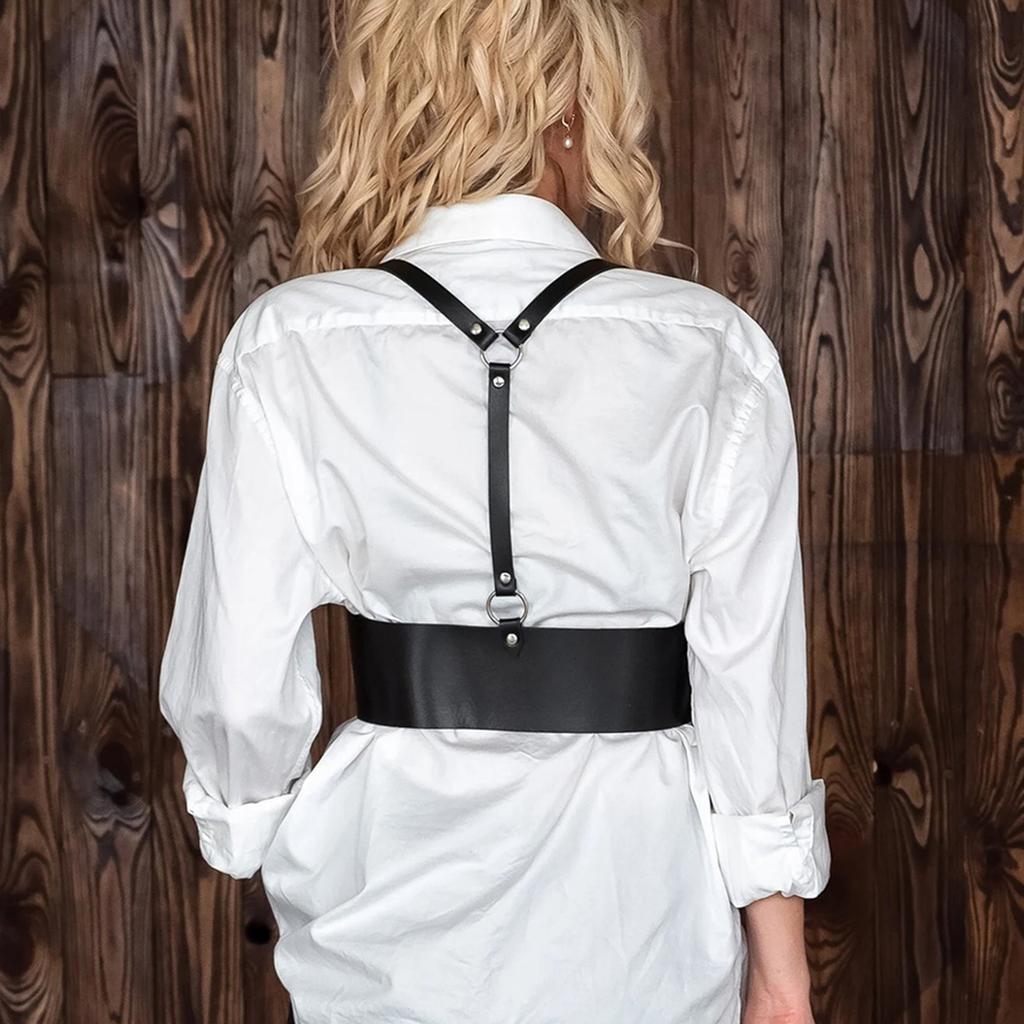 Damen Mode Harness Gürtel Geformtes Harness Korsett Leder Dessous Körper Harness Bondage Taillenband Gothic Kleidung Accessoires