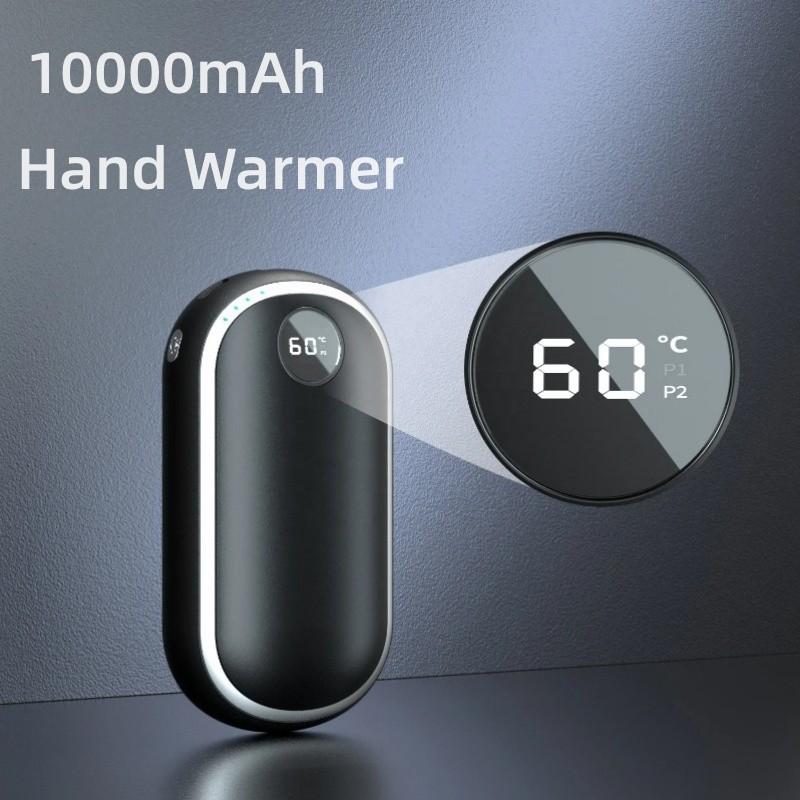 10000mAh Tragbare Mobile Stromversorgung Große LED-Anzeige Heizung USB Wiederaufladbar Doppelseitige Heizung Handwärmer