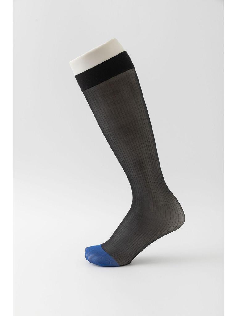 Men's Black Pinstripe Silk Socks for Business Formal Wear