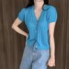 New ArriValS Open Run Women S V Neck waVe Pattern Short SleeVe Knit Cardigan