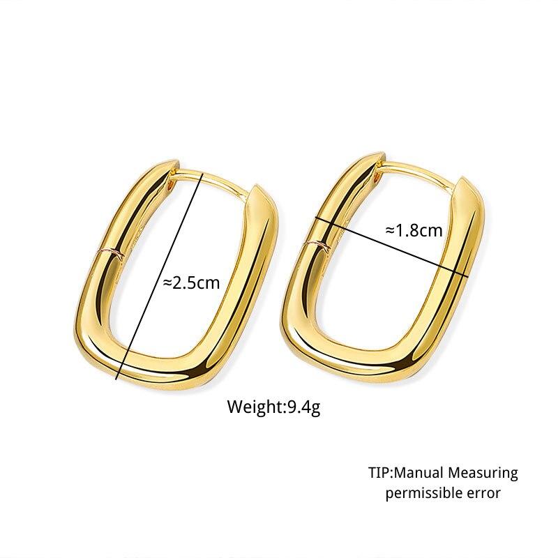 925 Sterlingsilber Ovale Ohrringe für Damen Herren Geometrisch Französisch Gold Schmuck Party Geschenke S-E1379