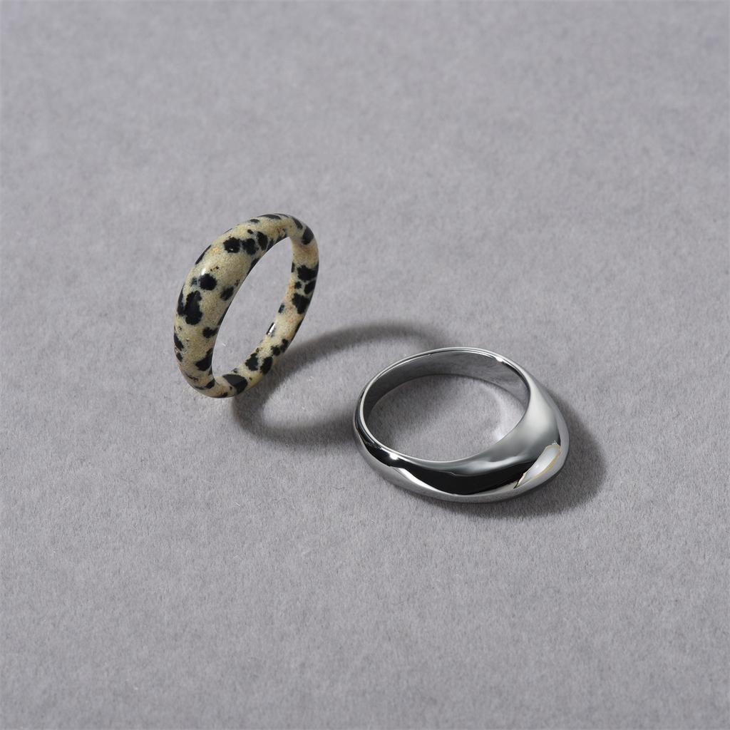 Double-Layer Stacked Ring, Spotty Stone Simple And Fashionable Commuting Versatile Niche Original Design High-End Style