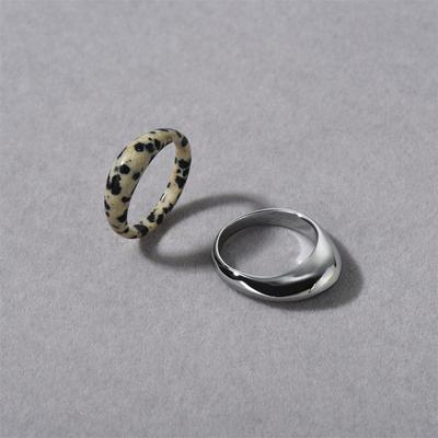 Double-Layer Stacked Ring, Spotty Stone Simple And Fashionable Commuting Versatile Niche Original Design High-End Style