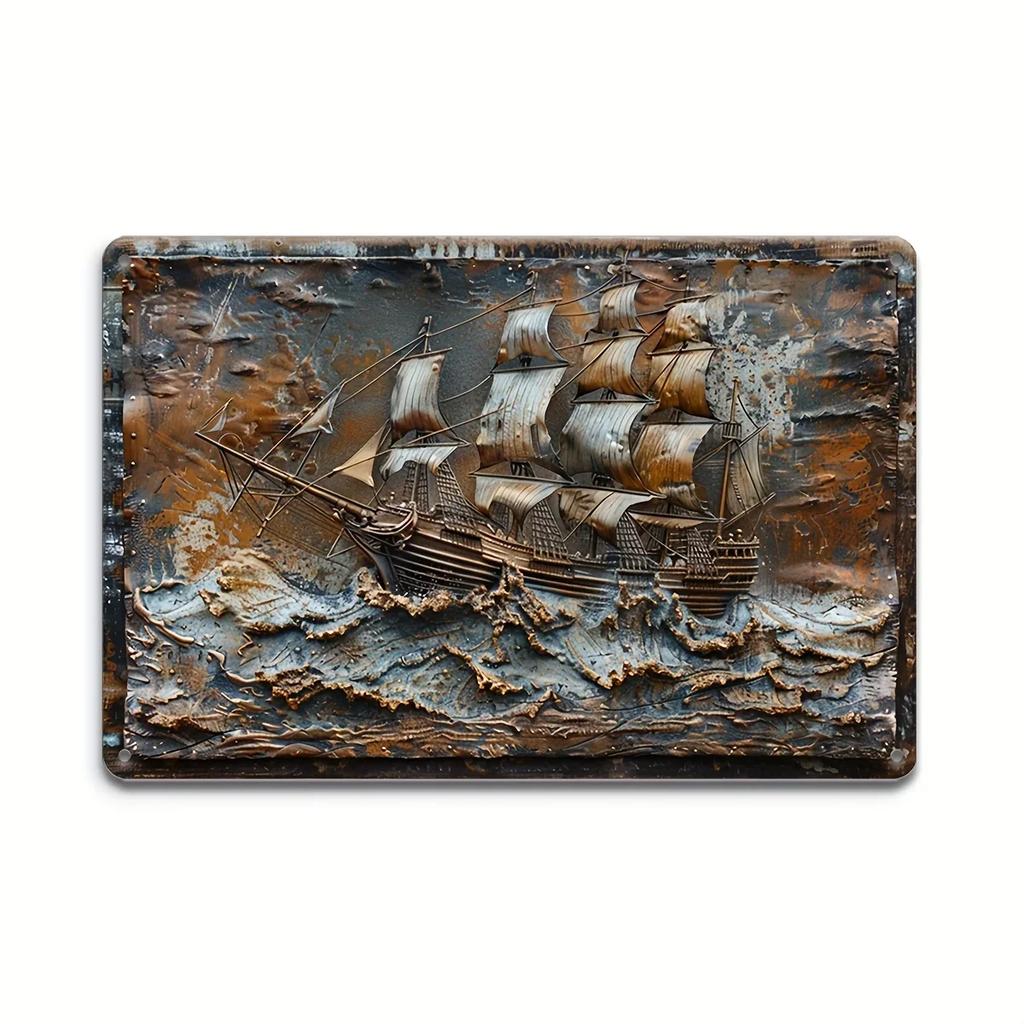 Vintage 3D Classic Car Train Poster Metal Tin Sign Plaque Hotel Cafe Wall Panel Garage Club Man Cave Bar Decoration