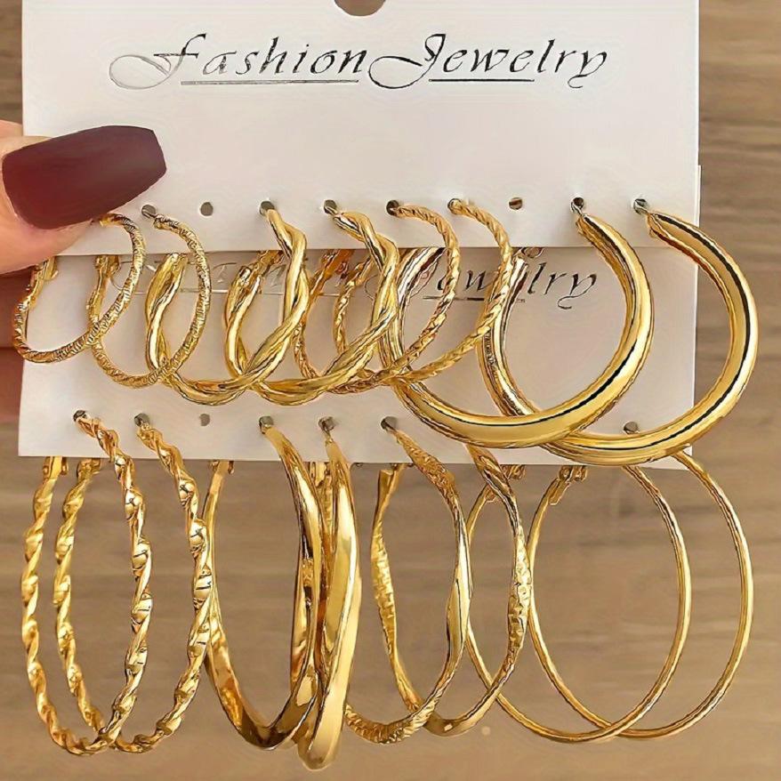 Hot-selling simple large circle metal irregular circle stud earrings set creative personality earrings set earrings
