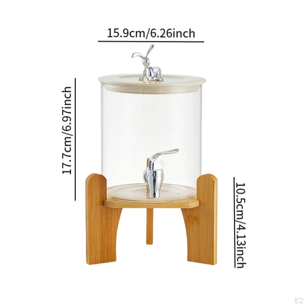 Glass Drink Dispenser with Spigot, 3.5L Cold Beverage Stand for Restaurants,