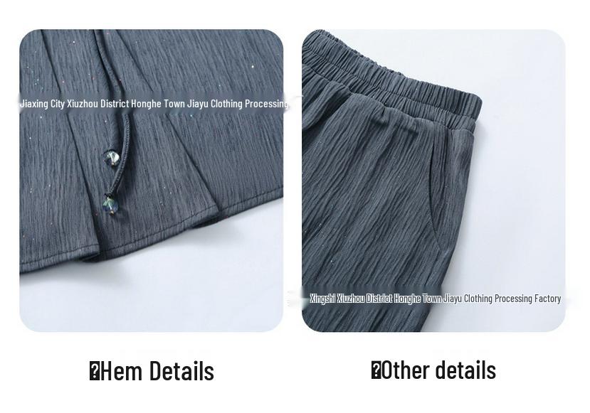 Mom's Summer Slimming Top & Elegant Wide-Leg Pants Set for Middle-Aged Women