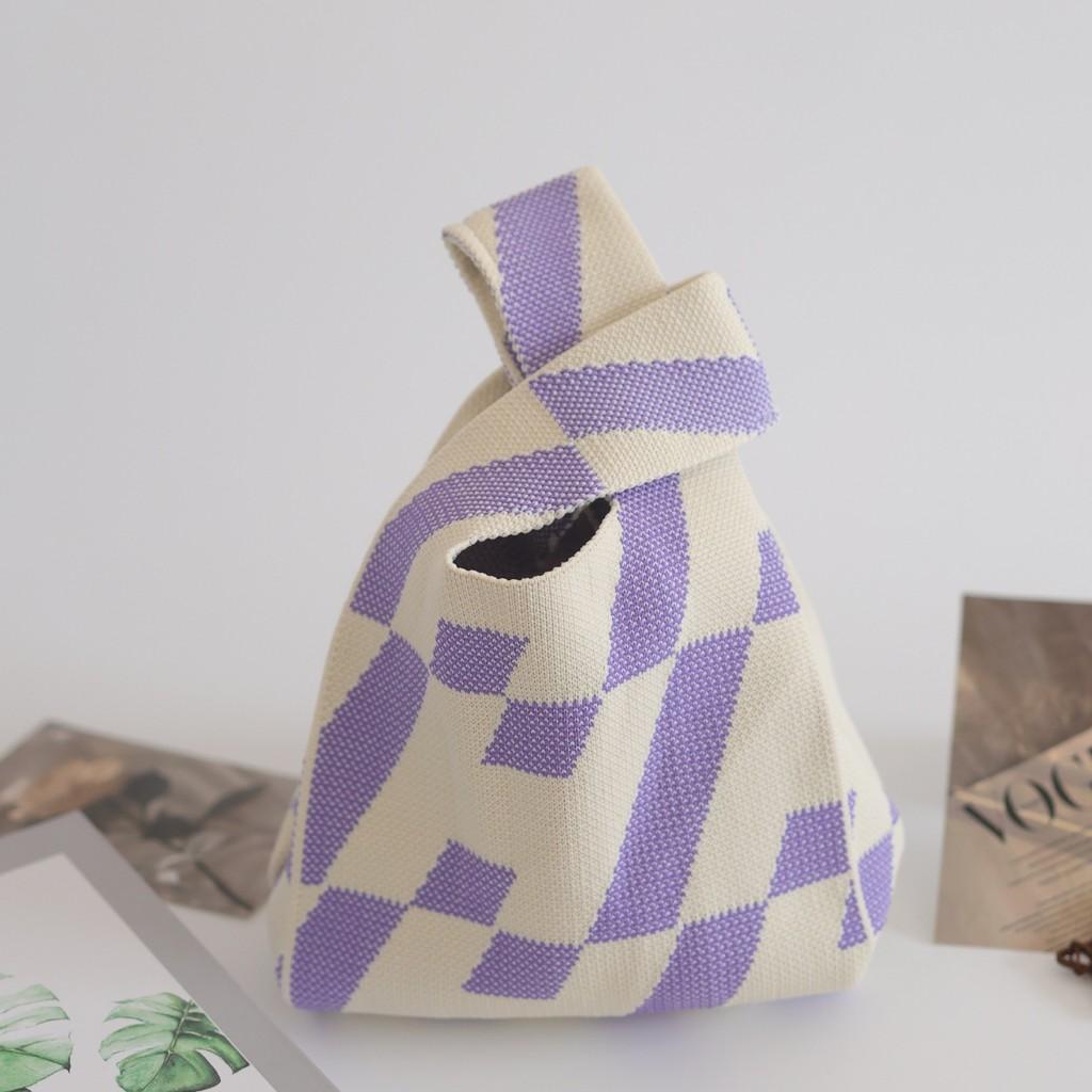 Trendy Knit Bucket Bag For Women Soft And Spacious Tote Bag With Eye-catching Patterns Ideal For Daily Wear And Gifts