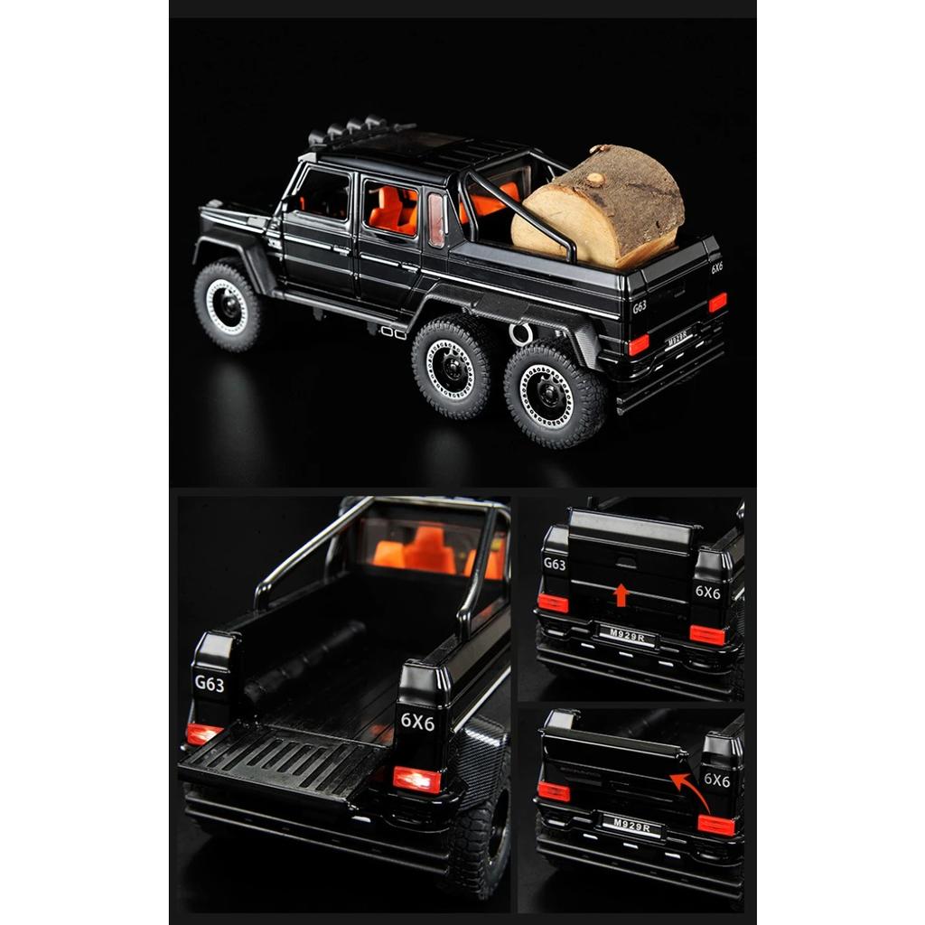 1/20 Benz G63 6X6 OFF-ROAD Alloy Cast Toy Car Model Sound and Light Children's Toy Collectibles Birthday Gift