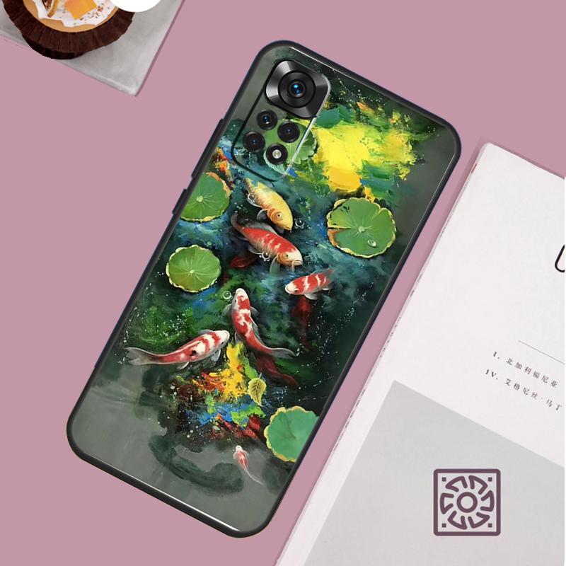 Koi Carp Fish Painting Case For Xiaomi Redmi Note 12 11 8 9 10 13 Pro 12S 11S 10S 9S Redmi 13C 9C 10C 12C Cover