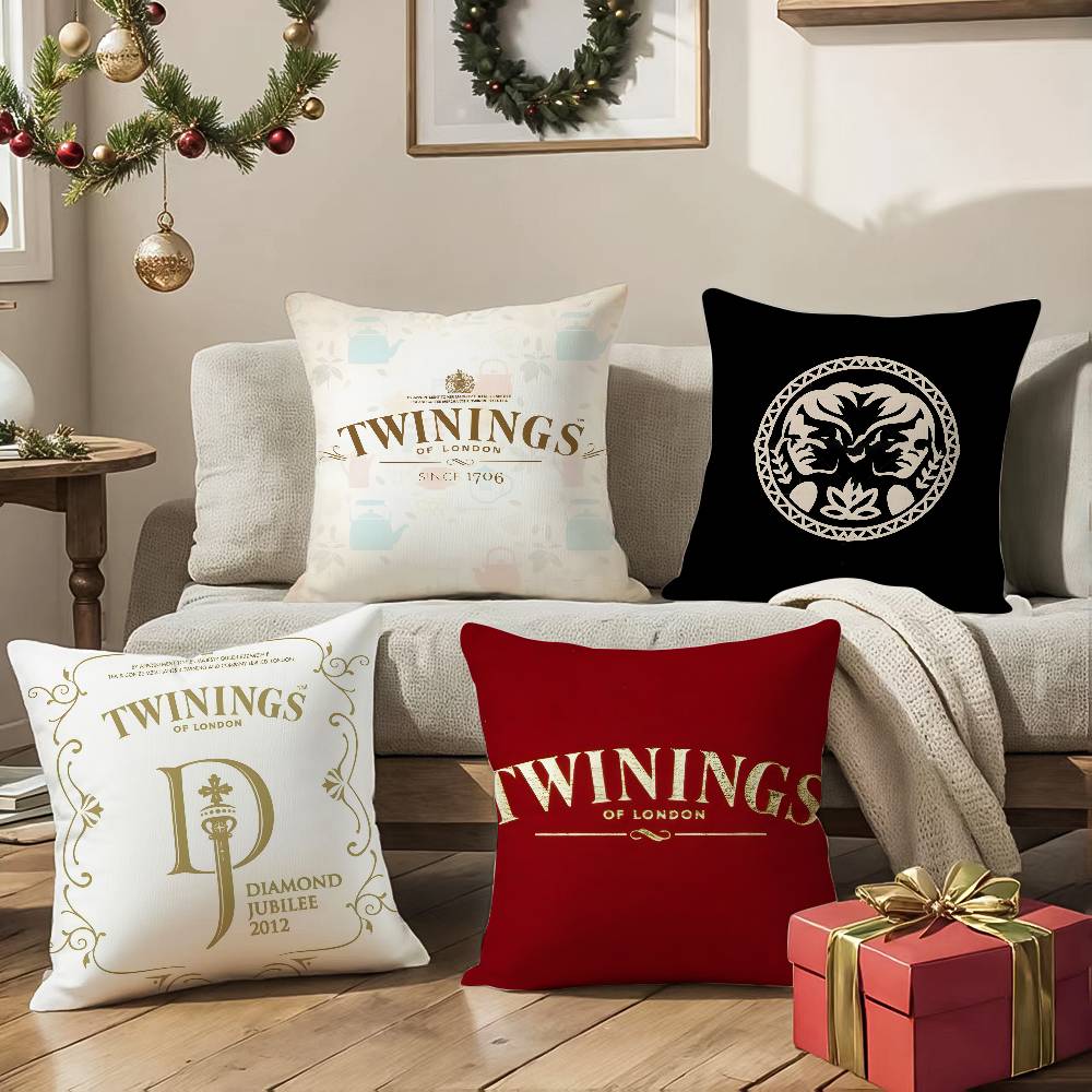 Elegant Red Twinings Pillow Case Silky Elegant Comfort Sofa Bed Invisible Zipper Beach Pillowcase