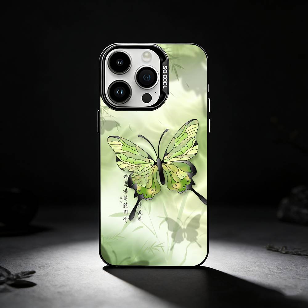 

Ink wash painted butterfly Phone Case For iPhone 17,16,15,14,13,12,11 Plus,Pro Max,XS,Colored silver phone case iPhone13PROMAX