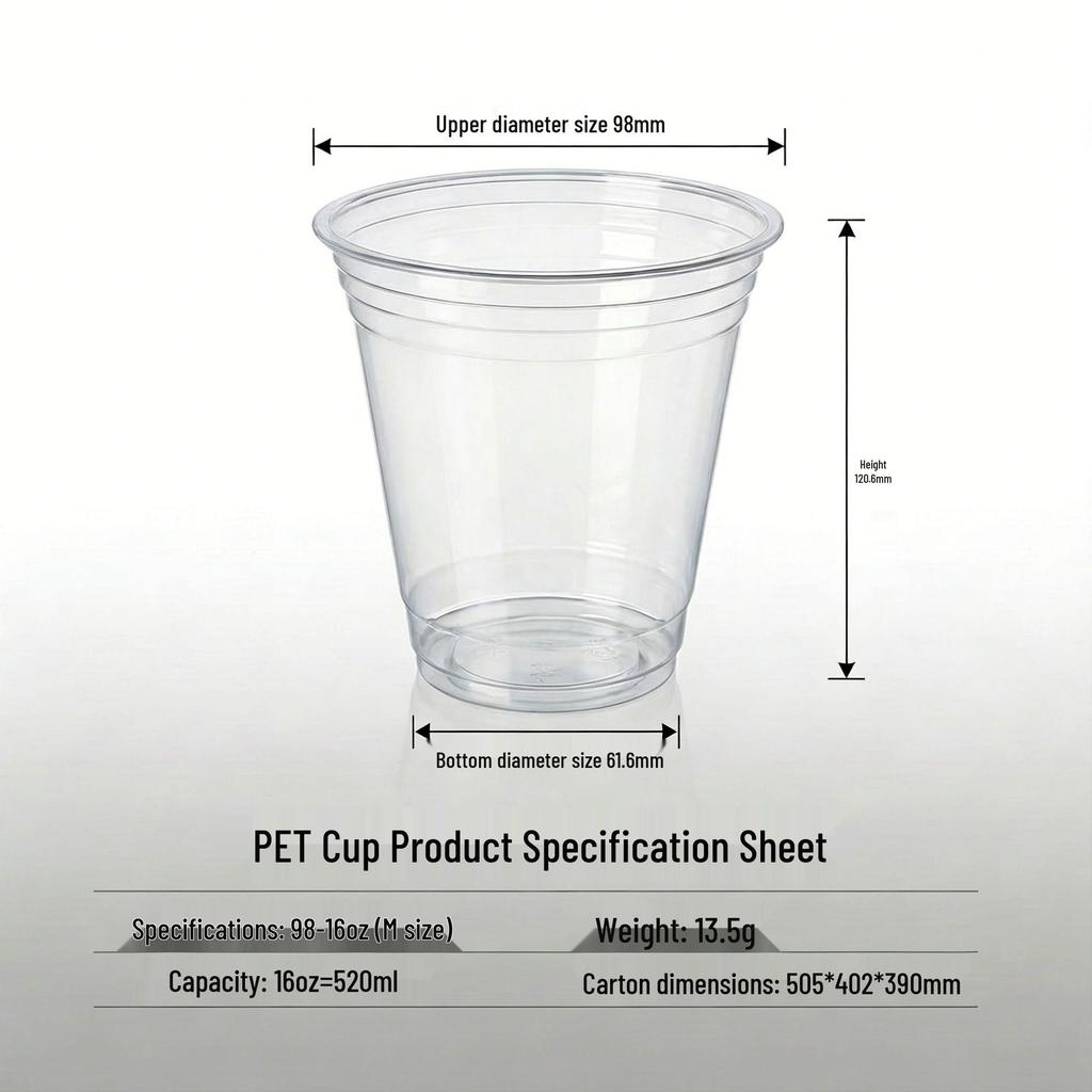 16 Oz Clear Disposable Plastic Cold Drink Cup with Lid and Straw
