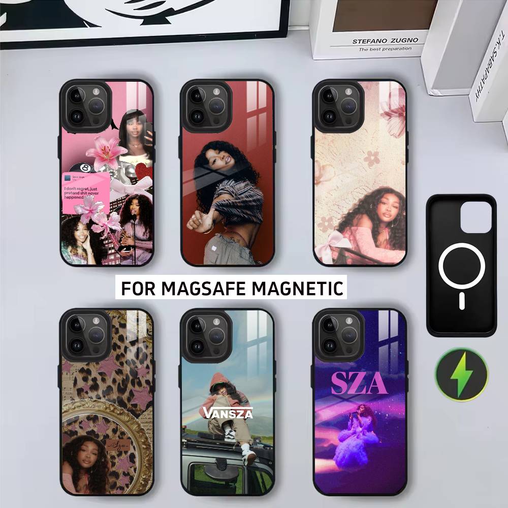 Cool Singer S-SZA-SZA-S Phone Case For iPhone17,16,15,14,13,12,11 Plus,Pro Magnetic For Magsafe Wireless Charging