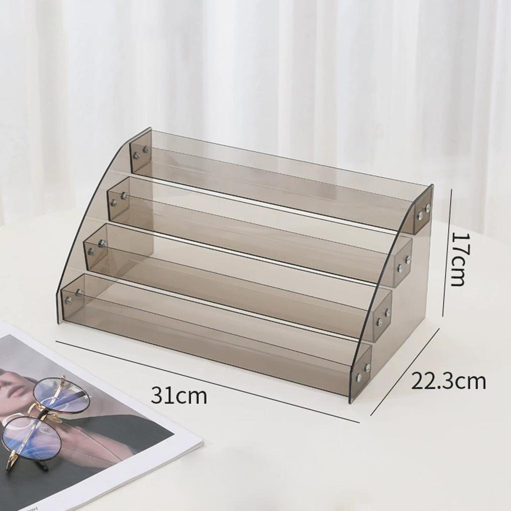 4 Tier Acrylic Riser Makeup Display Stand Multi Layer Organizer Rack Storage Organizers Lipstick for Dresser Collections 6 Tier