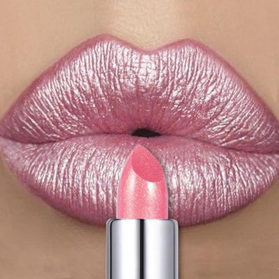 6 Colors Bold & Intense Glitter Shiny Metallic Lipstick Pearlescent Shimmer Lip Tint Long Lasting Easy Color Diamond Lipstick