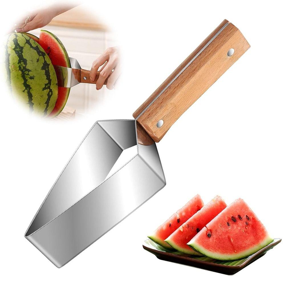 Stainless Steel Watermelon Slicer Triangle Melon Cutting Tool Easy to Clean Fruit Cutter Picnic