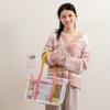 Summer Fashion Tote Bag Large Clear PVC Cartoon Handbag Jelly Transparent Beach Purse for Women Cute Shower Shoulder Bag for Bath