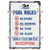 SQ-DGLZ Vintage Warning Pool Rules Metal Sign Plate Tin Sign Plate Home Bar Door Wall Decor Sticker Decoration Plaque Poster