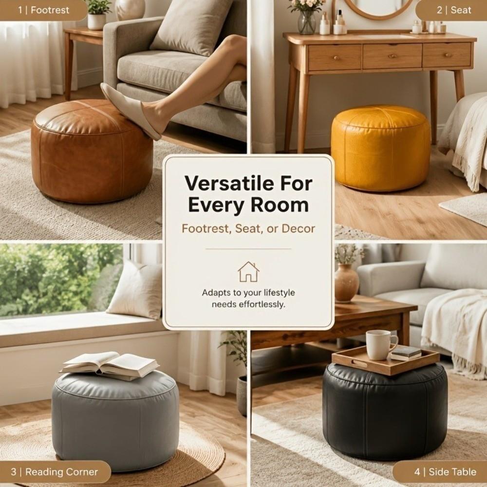 Unstuffed Bean Bag Cover Large Capacity Pouf Cover Non-Slip Sofa Footstool Cover Corner