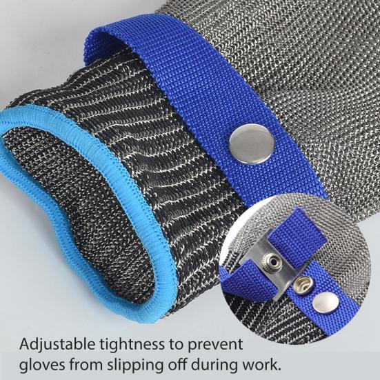 1 Stk. Schnittfester Arbeitshandschuh Edelstahl-Maschenhandschuh für Metallbearbeitung Holzarbeiten Küche Metzger Austernschälen Mandolinen