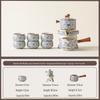 Ru Kiln Blue & White Lotus Luxury Automatic Tea Set - Business Gift for Leaders & Elders