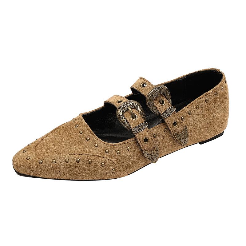Retro design pointed head shallow mouth inner height increase single shoes women's 2025 autumn new French evening wind Mary Jane shoes