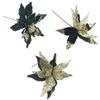 Glitter Christmas Flower Poinsettia Tree Atmosphere Cloth+Plastic Decoration Garden Hanging Wedding Xmas Practical