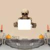 Creative Skull Toilet Paper Holder Wall Mount Paper Rack Simple Installation Halloween Skull Tissue Dispenser Bathroom Decoration