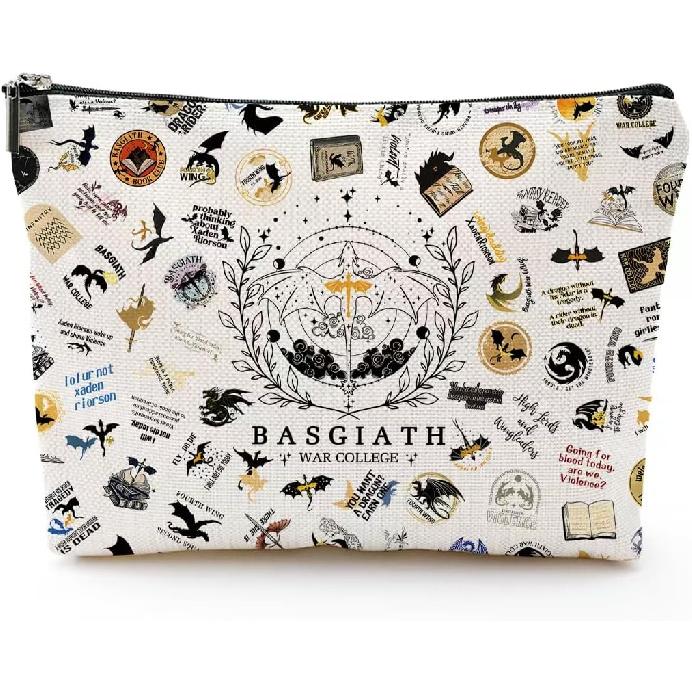 Fourth Wing Merch Makeup Bag Dragon Rider Fans Gifts for Fourth Wing Book Lovers Travel Cosmetic Bag Bookish Merchandise
