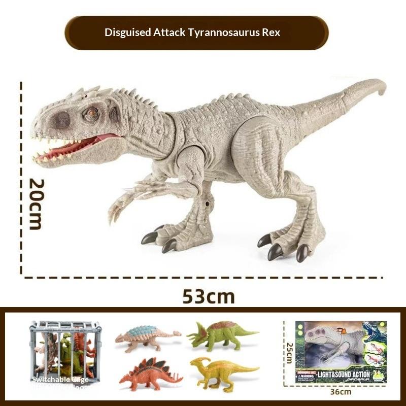 Large Size Interactive Light And Sound Tyrannosaurus Rex Dinosaur Model Jurassic Era Moving Parts Realistic Simulation Boys Gift