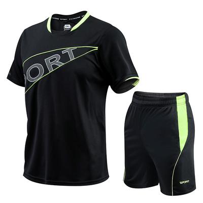 Set Sportivo da Uomo Estivo Set Casual a Maniche Corte da Uomo Set ad Asciugatura Rapida per Corsa Basket Set Due Pezzi