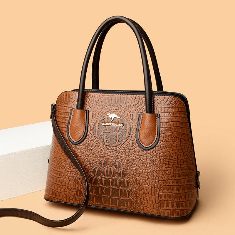 Женская новая сумка через плечо из искусственной кожи с крокодиловым узором — фото 4