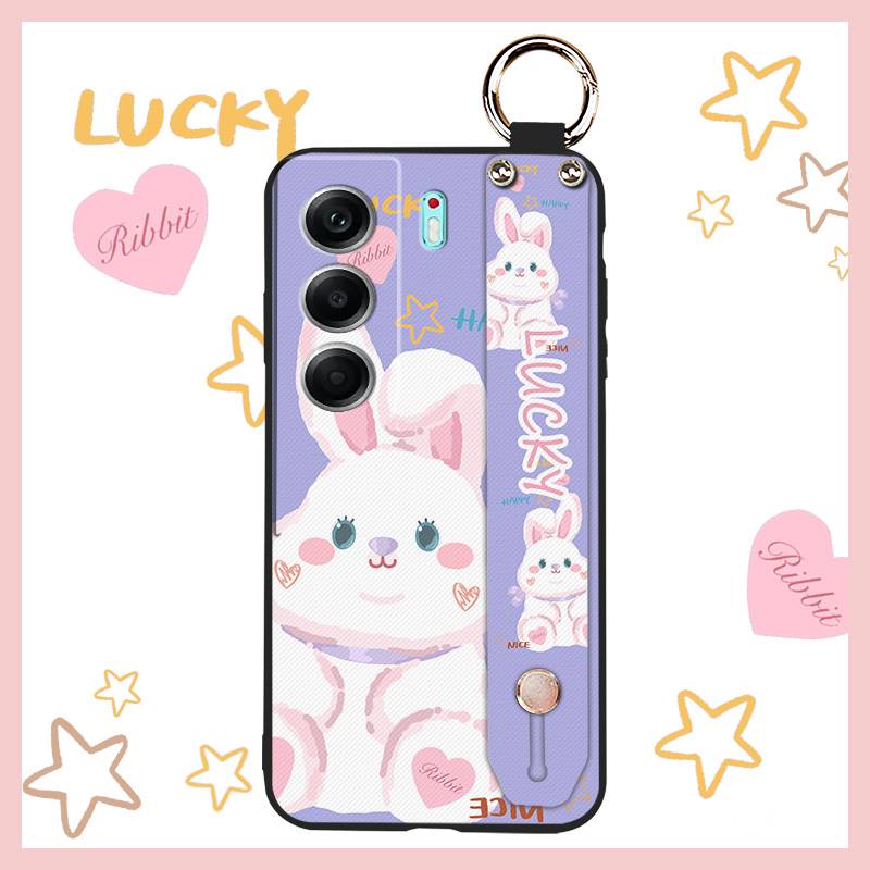 Shockproof Lanyard Phone Case For Tecno Camon40 4G/CM5 Wrist Strap Waterproof Silicone Wristband Cartoon Phone Holder