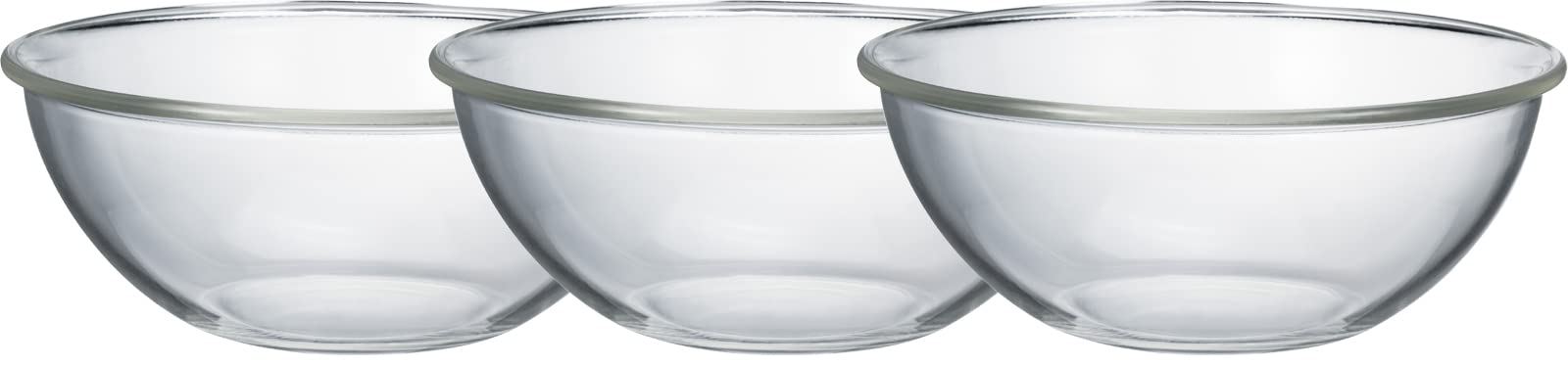 

HARIO BUONO kitchen 2500ml Shallow Made in Set of Clear (Hario) MXPA-250-BK Bowls, Japan, Heat-Resistant Glass, 3,