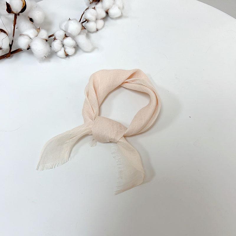 Retro Small Plaid Linen Square Scarf Literary And Versatile Women'S Summer Neck Protection Small Silk Scarf Scarf Accessories